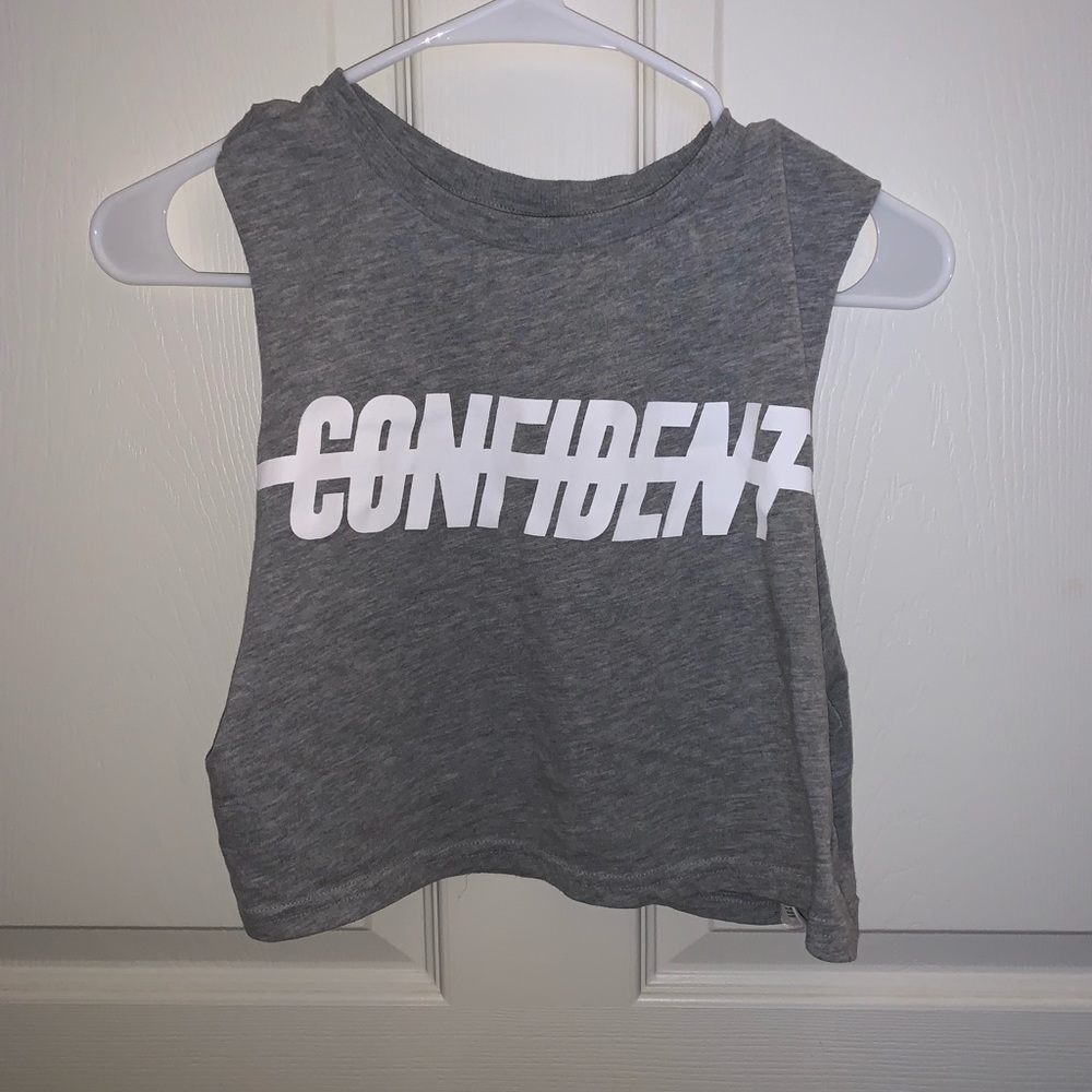 CONFIDENT Gray Muscle Crop Top H&M